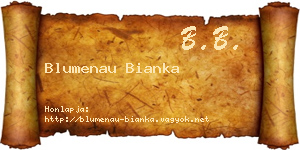 Blumenau Bianka névjegykártya